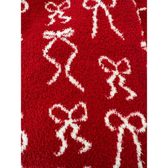 NWT Cupcakes and Cashmere Red Bows fuzzy lounge pants pajamas Size Large $50 - Picture 5 of 6